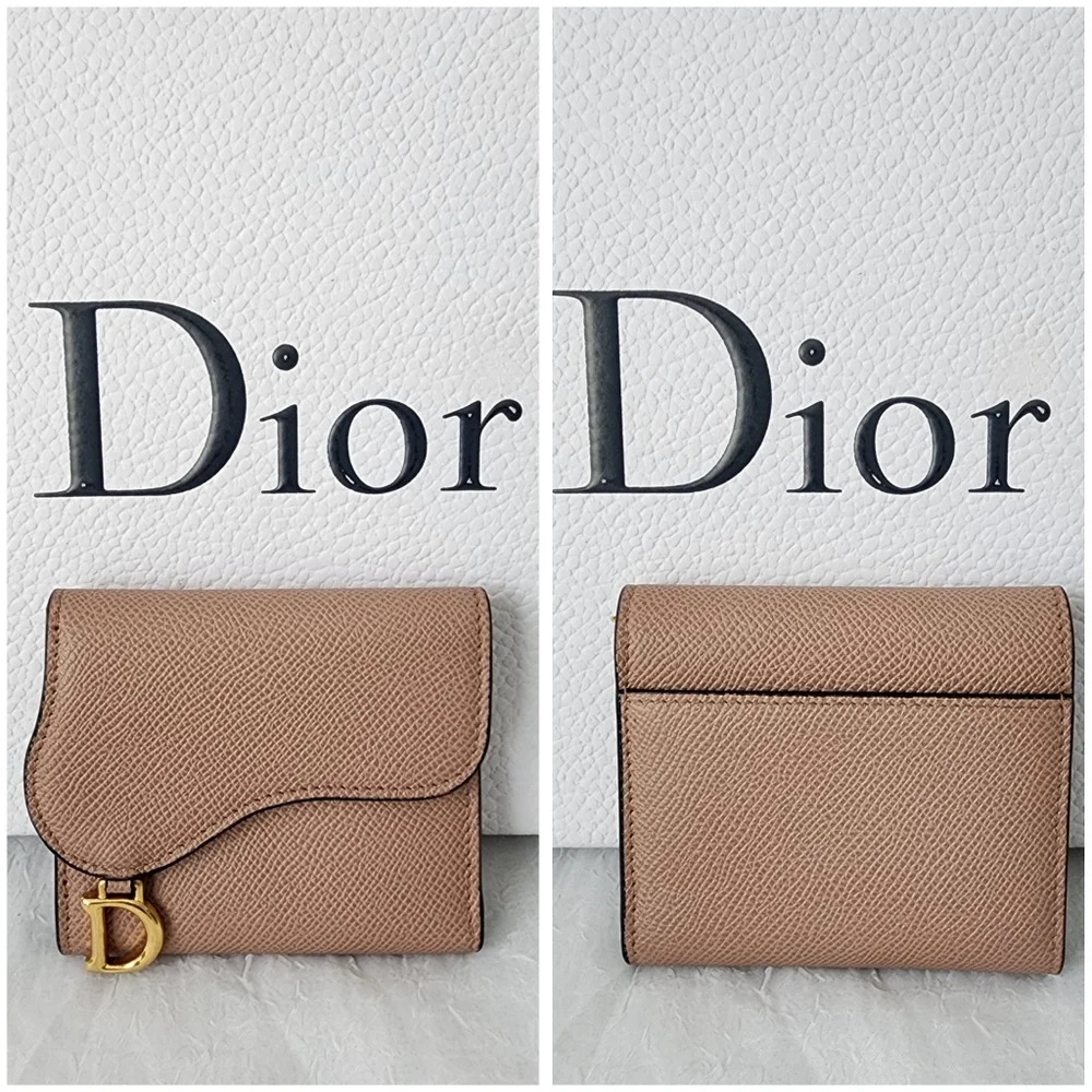 Auth Dior LIKE NEW Taurillion Saddle Lotus Wallet
